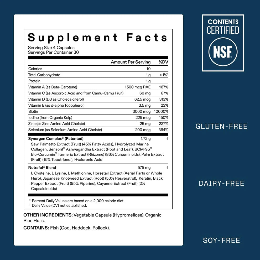 Nutrafol Men’s Hair Growth Supplement – 120 Capsules | 1-Month Supply