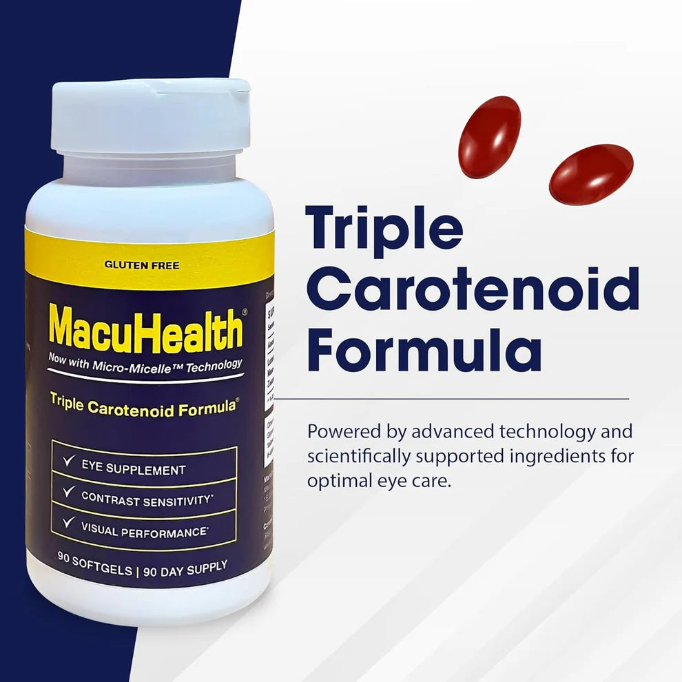 MacuHealth Triple Carotenoid Formula – Eye Vitamins for Adults (90 Softgels, 3-Month Supply)