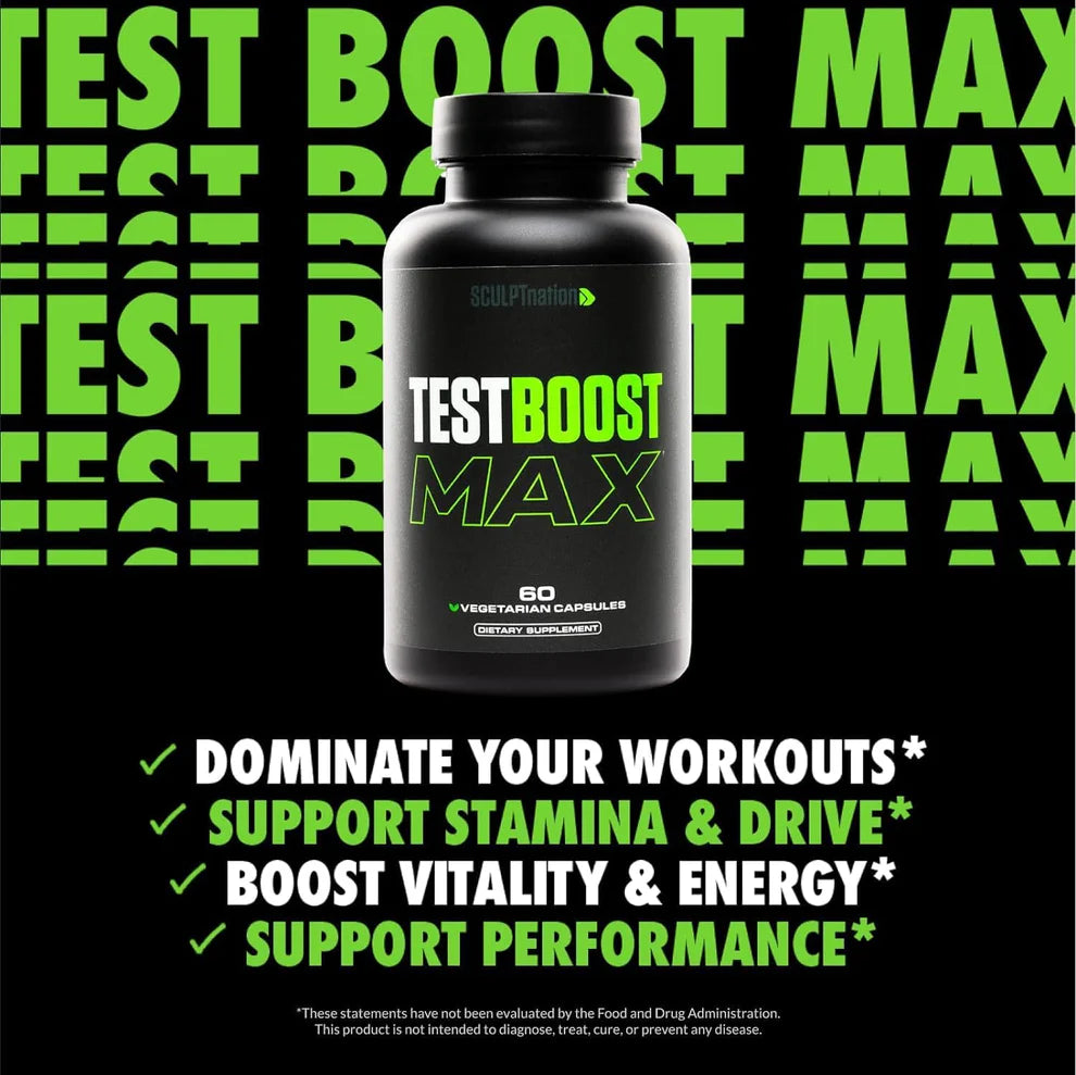 Sculpt Nation Test Boost Max – Natural Testosterone Booster for Men (60 Capsules)