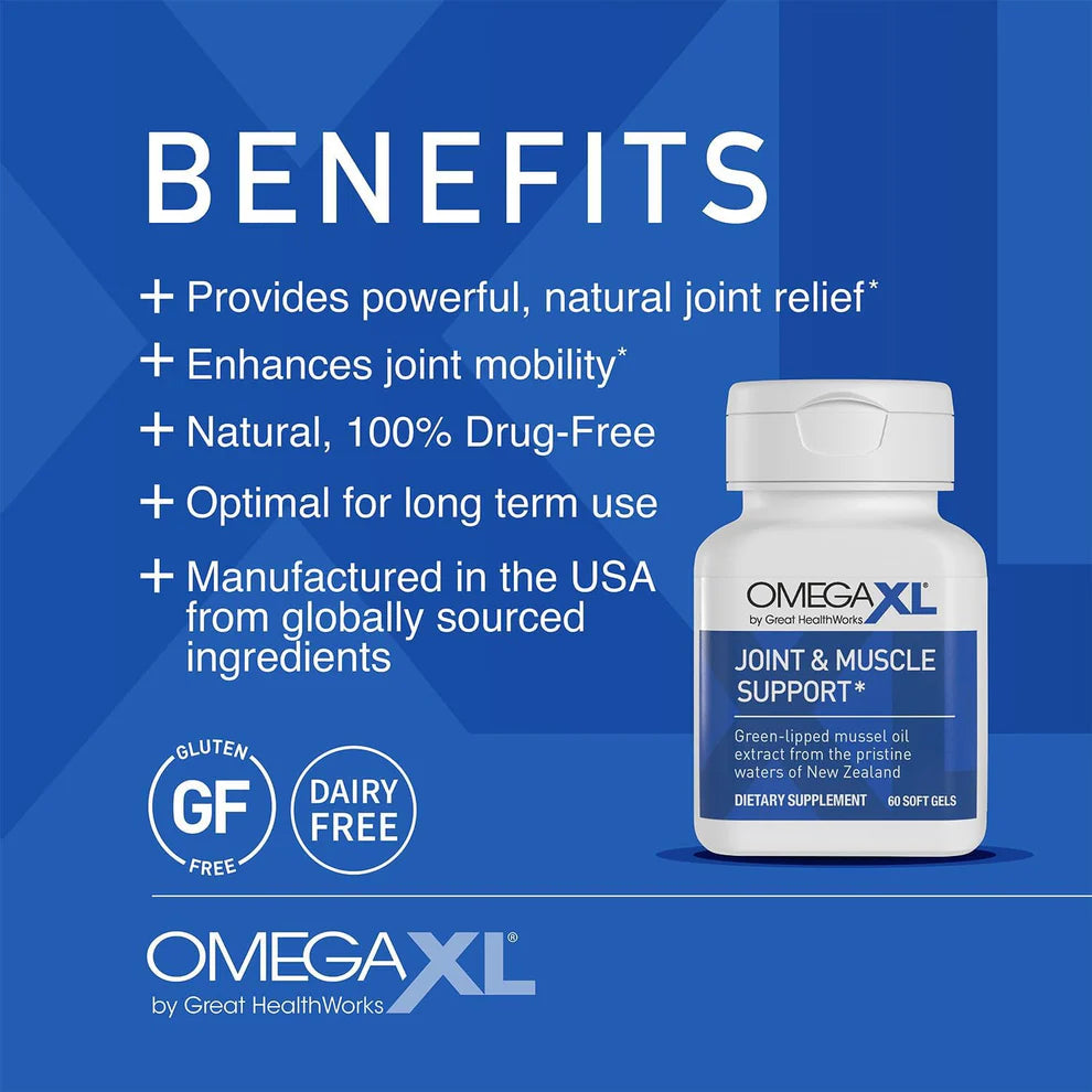 OmegaXL Joint Support – 60 Softgels (Green-Lipped Mussel Oil)