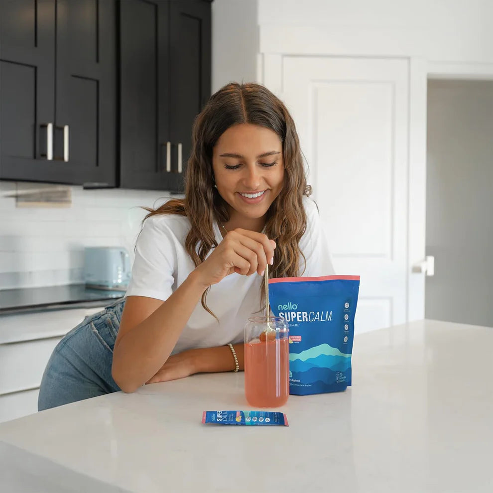 Nello Supercalm Drink Mix – Raspberry Lemonade with Ashwagandha, L-Theanine & Magnesium (20 Ct)