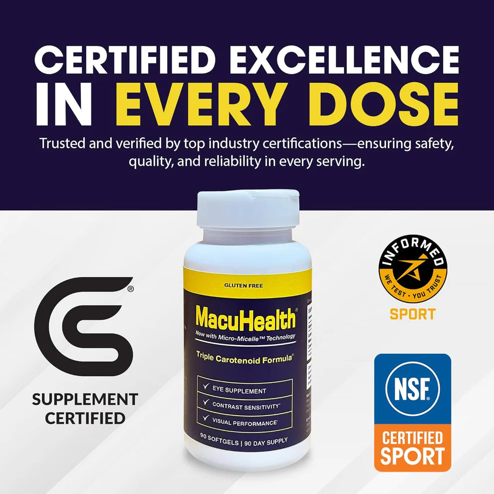 MacuHealth Triple Carotenoid Formula – Eye Vitamins for Adults (90 Softgels, 3-Month Supply)