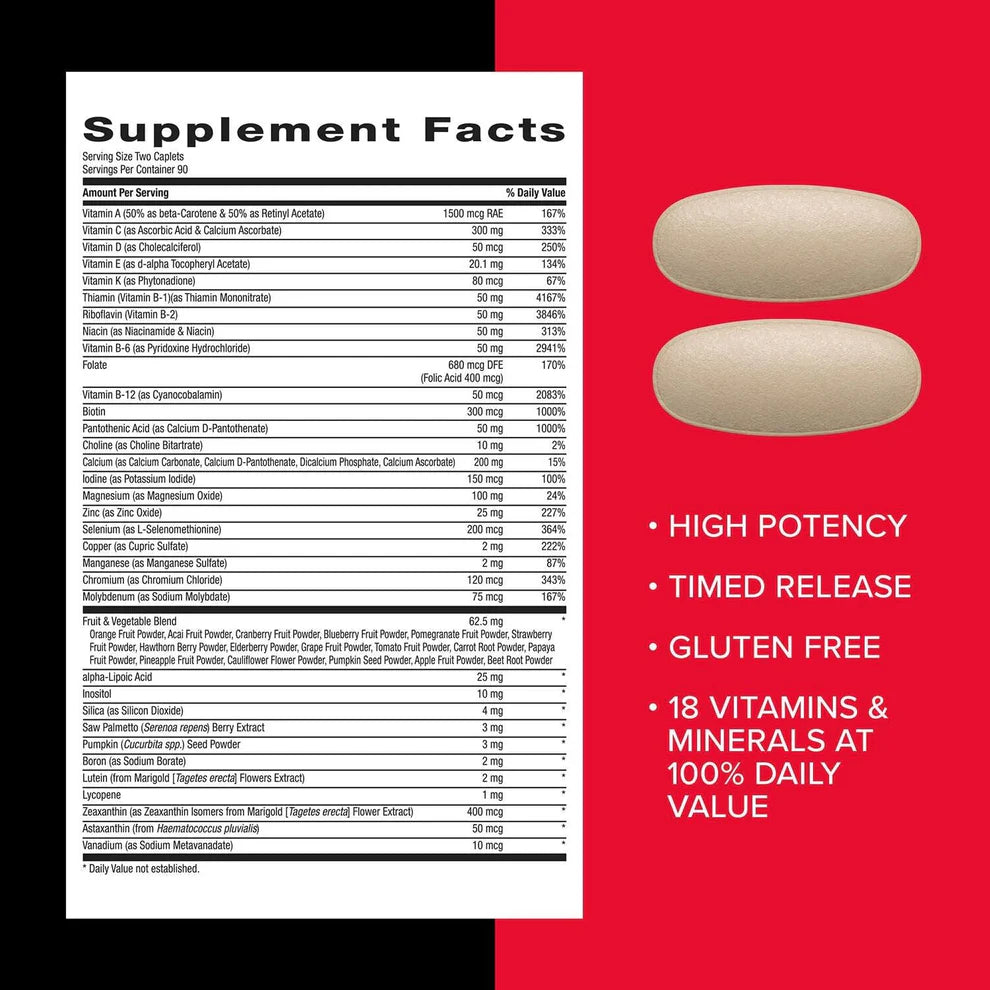 GNC Mega Men Multivitamin – Immune, Energy & Antioxidant Support (180 Caplets, 90-Day Supply)