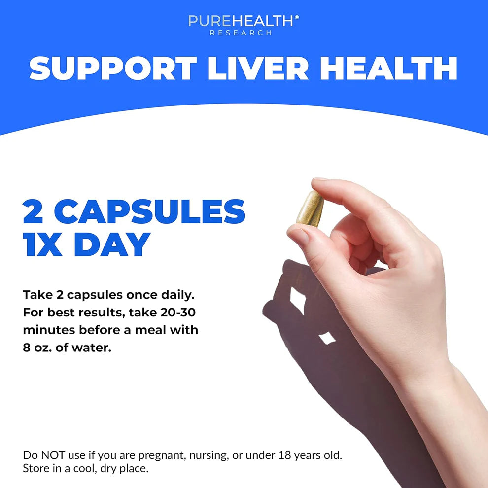 PureHealth Research Liver Health – Detox & Repair with 11 Natural Nutrients (60 Capsules)
