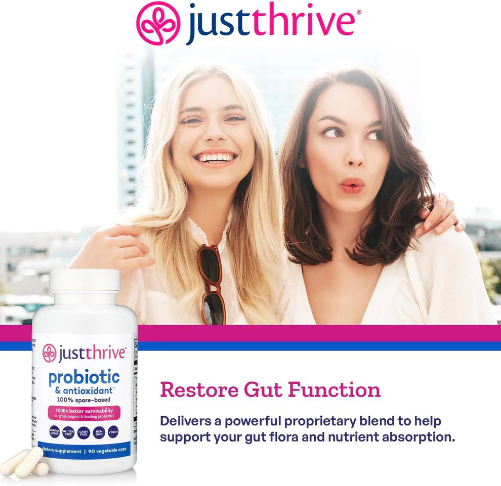 Just Thrive Probiotic & Antioxidant – Digestive & Immune Support (90 Capsules)