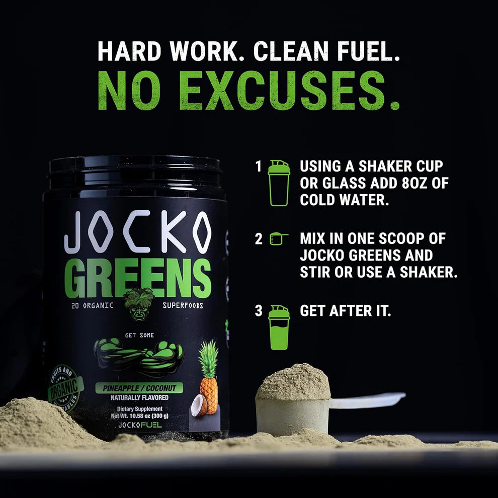 Jocko Fuel Daily Greens – Organic Superfood Powder for Gut & Immune Support (30 Servings)