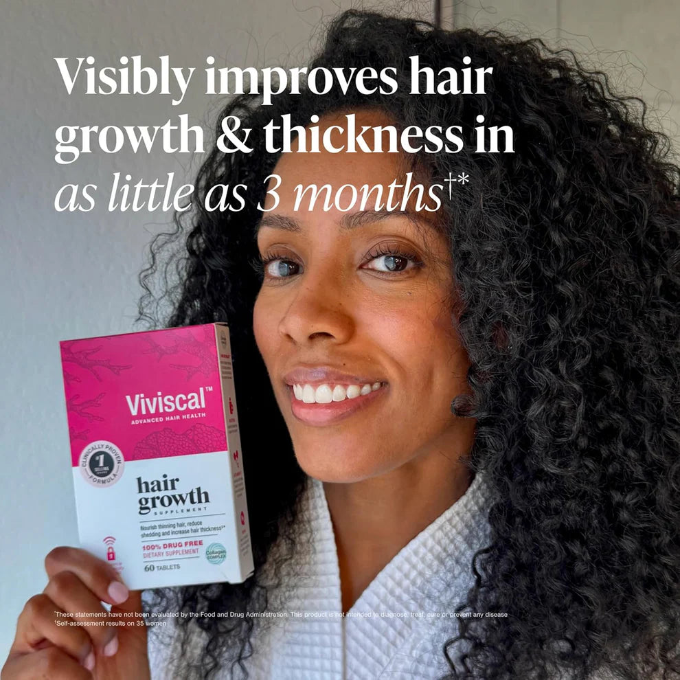 Viviscal Hair Growth Supplements for Women – Biotin & Marine Collagen, 180 Tablets (90-Day Supply)