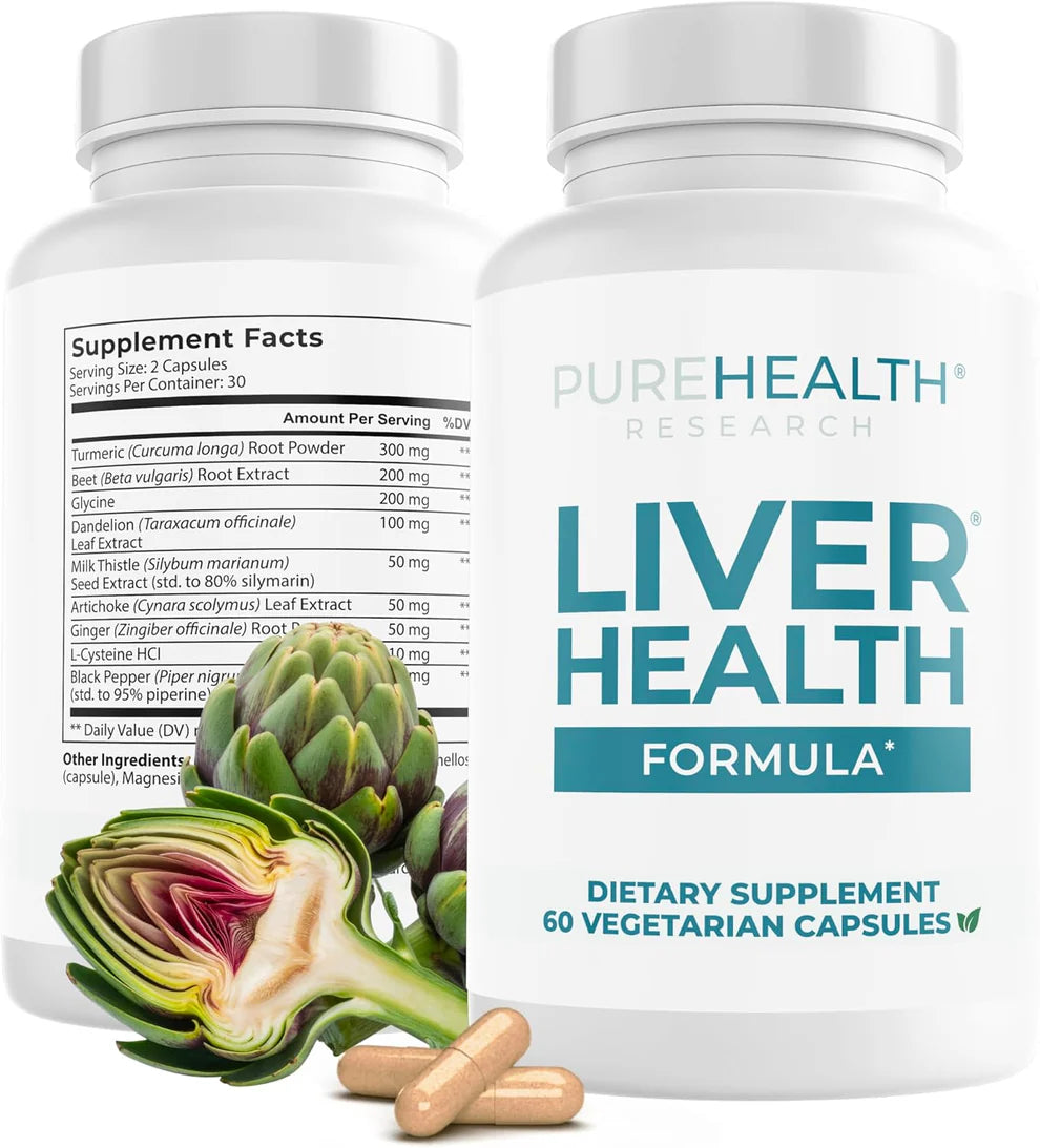 PureHealth Research Liver Health – Detox & Repair with 11 Natural Nutrients (60 Capsules)