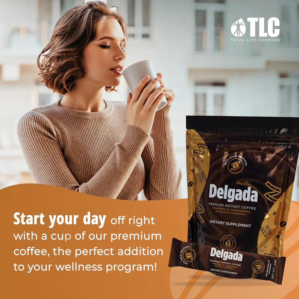 Delgada Instant Coffee with Garcinia Cambogia & Ganoderma – Premium Slimming Coffee (30 Sachets)