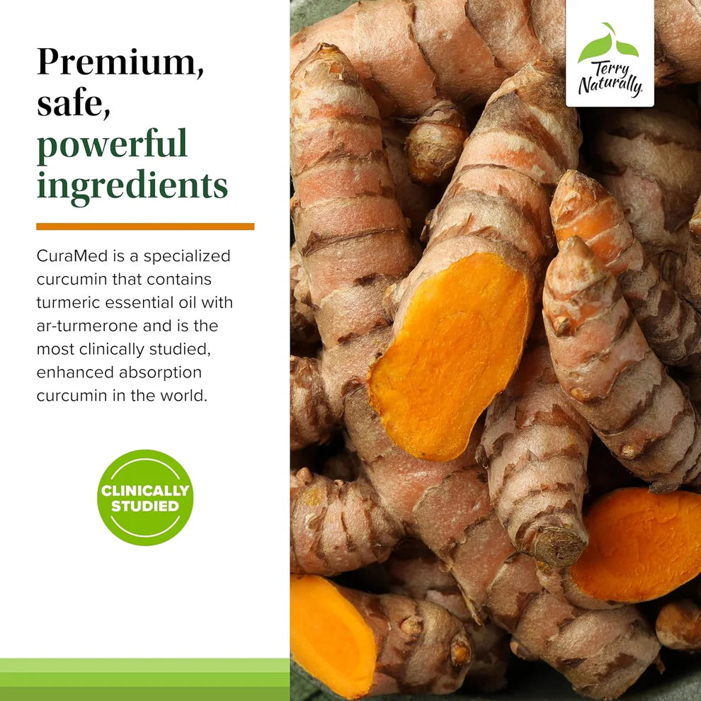 Terry Naturally CuraMed 750 mg – 120 Softgels (High-Potency Curcumin)