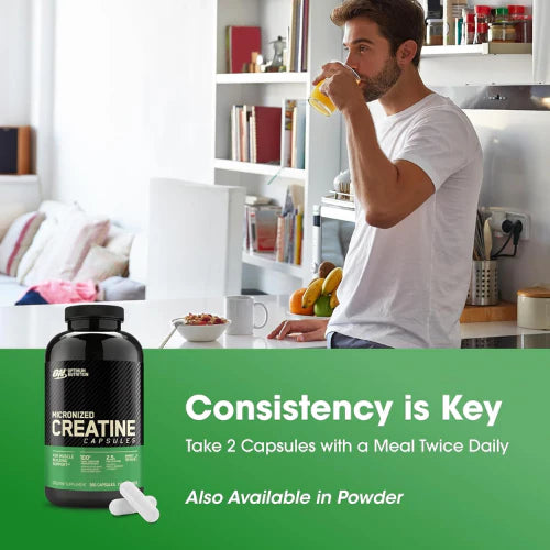Optimum Nutrition Creatine Monohydrate – 2500mg, 300 Capsules, Keto Friendly