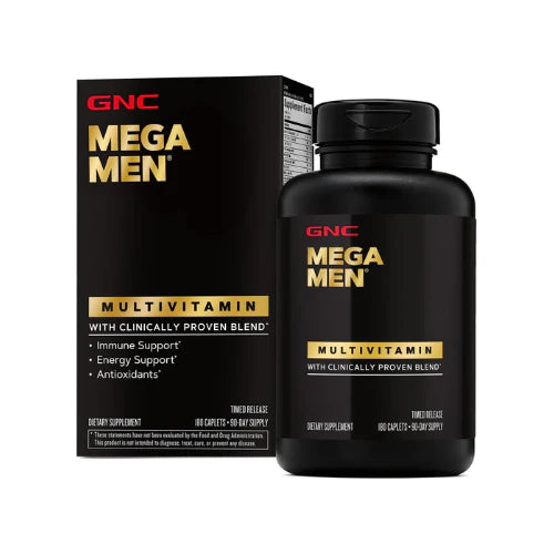 GNC Mega Men Multivitamin – Immune, Energy & Antioxidant Support (180 Caplets, 90-Day Supply)