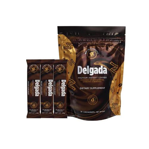 Delgada Instant Coffee with Garcinia Cambogia & Ganoderma – Premium Slimming Coffee (30 Sachets)