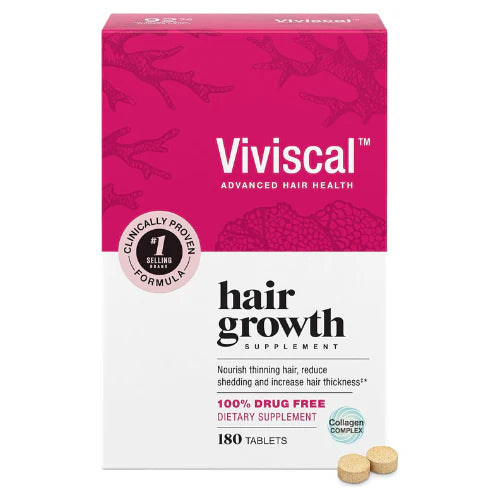 Viviscal Hair Growth Supplements for Women – Biotin & Marine Collagen, 180 Tablets (90-Day Supply)