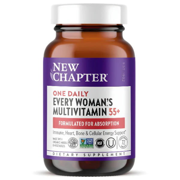 New Chapter Women’s Multivitamin 50 Plus – One Daily 55+ | Heart, Immune & Energy Support – 72 Tablets