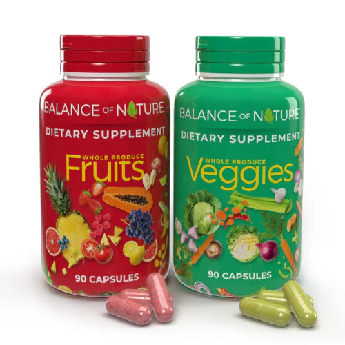Balance of Nature Fruits & Veggies – Whole Food Supplement for Adults & Kids – 180 Capsules (1 Set)