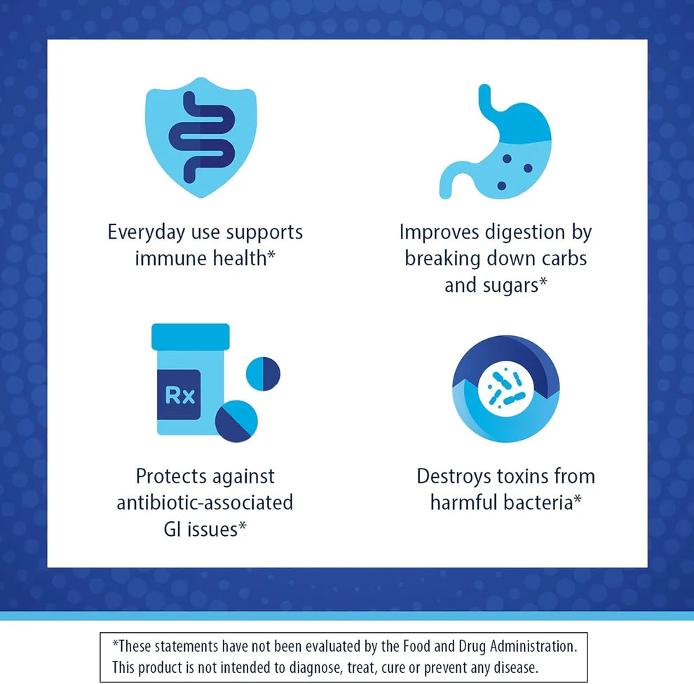 Florastor Probiotics for Digestive & Immune Health – Unique Saccharomyces Boulardii Strain (100 Capsules)